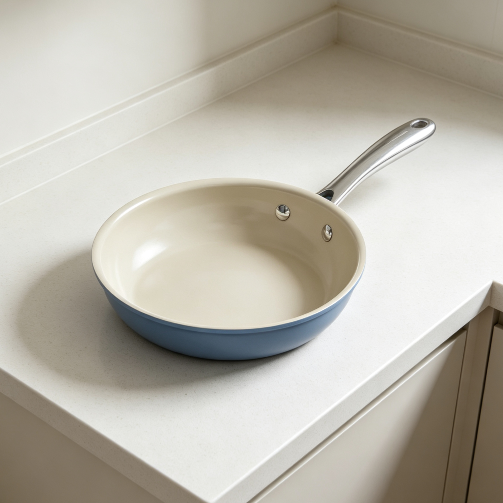 8-Inch Blue Ceramic Nonstick Egg Pan Skillet