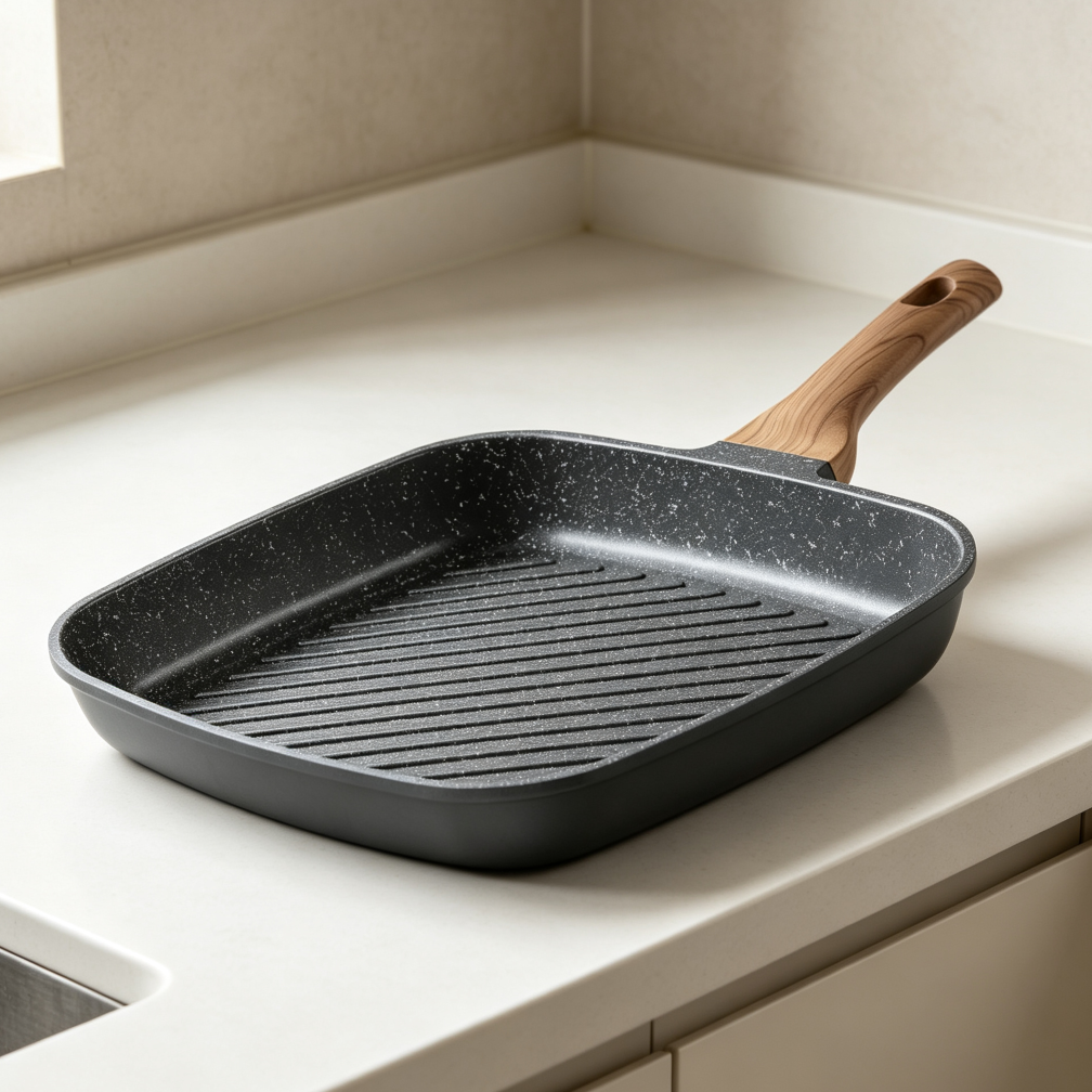11-Inch Premium Granite Nonstick Grill Pan for Steak