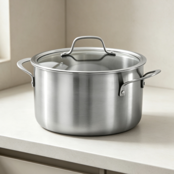 6-Quart 3-Ply Stainless Steel Stock Pot with Lid Induction