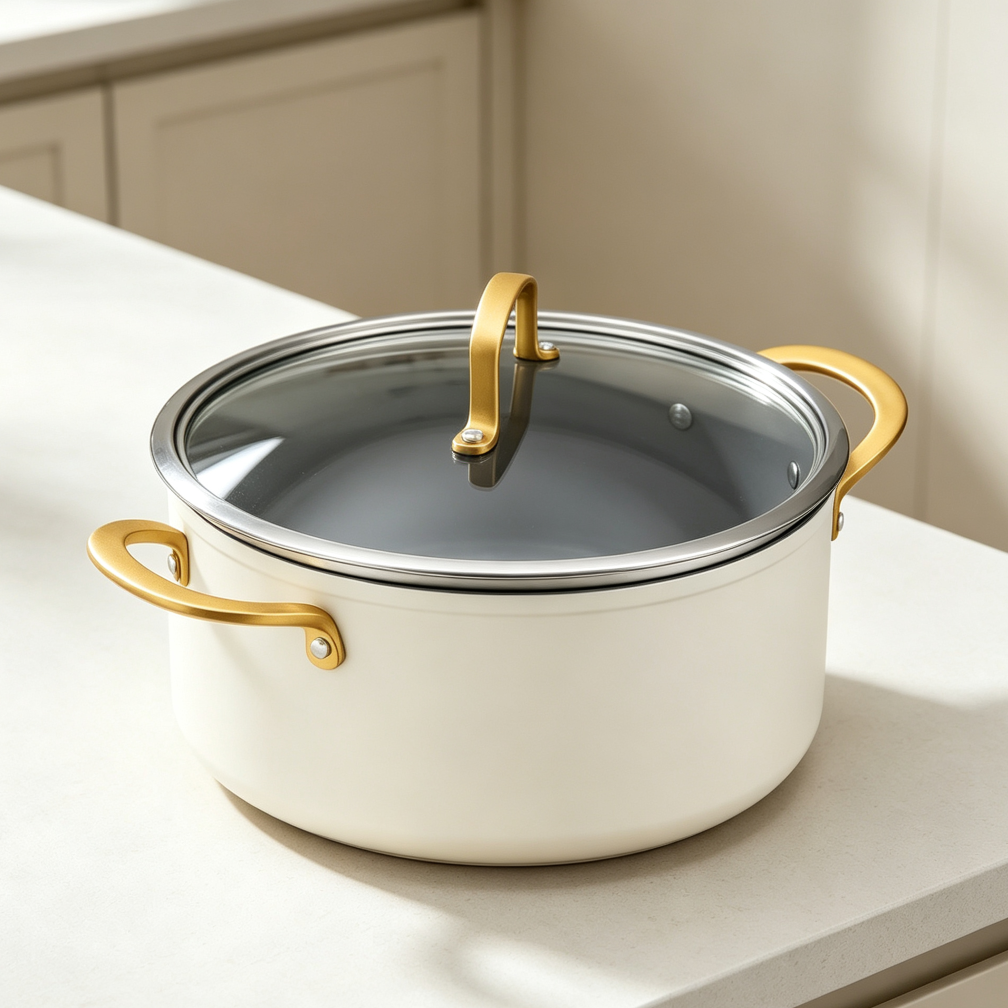 12-Quart Large Ceramic Nonstick Stock Pot with Lid Induction