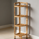 4-Tier Triangular Bamboo Corner Shelf
