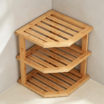 3-Tier Bamboo Corner Shelf 2-Pack