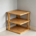 Natural 3-Tier Bamboo Corner Shelf 2-Pack
