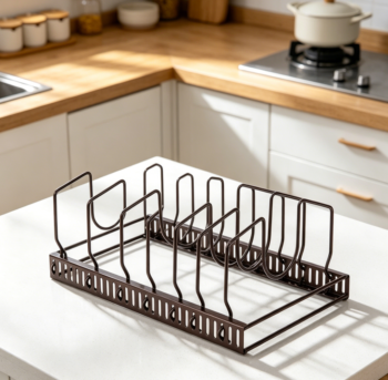 2-Pack Bamboo Vertical Dish Rack Organizer